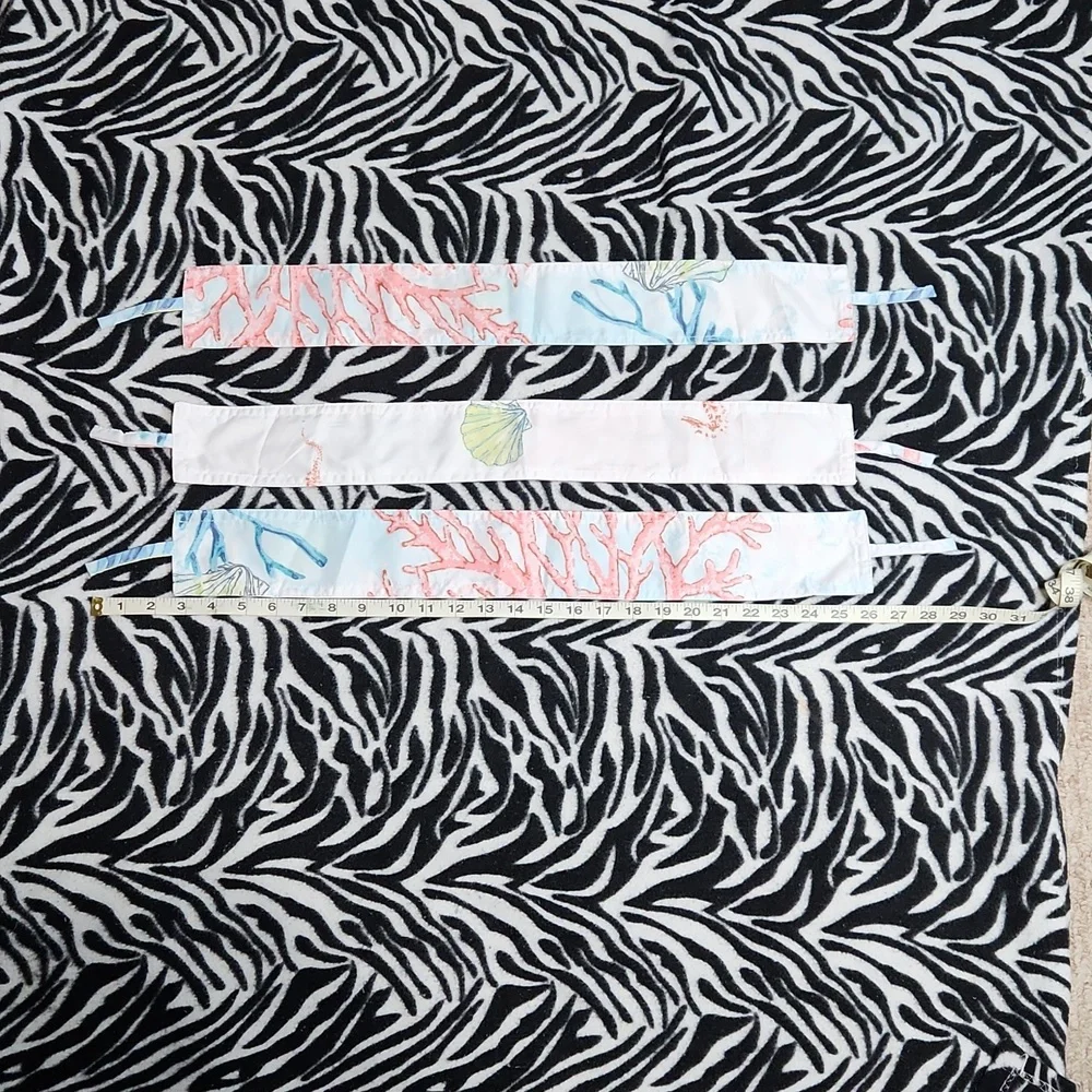 ☀️NWOT! Sarasota Tie Backs Coastal Sea Print 3